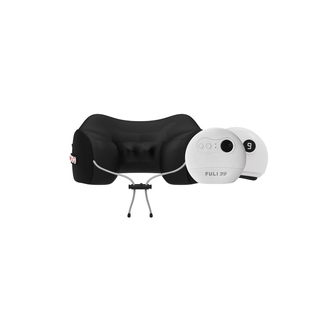 เซตนวดเย็นคอหน้าเรียว FULI Cool Tech Massage Neck Pillow + Natural Stone Electric Gua Sha