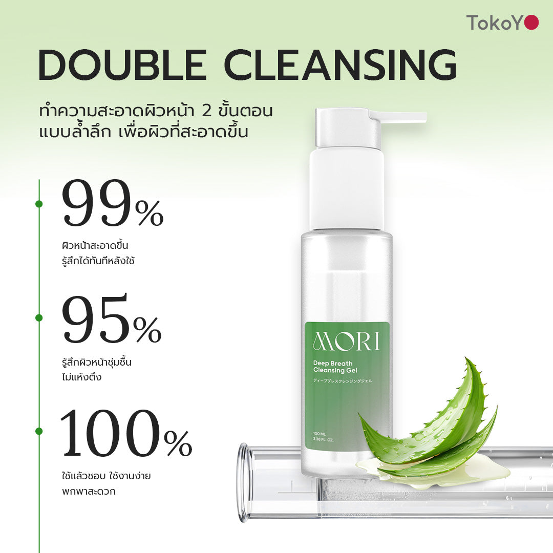 [เซตเปิดหน้าปังพลังความใสสะอาด 5 ชิ้น!!] MORI Deep Breath Cleansing Gel | โมริ ดีพ เบรธ คลีนซิ่งเจล | モリ ディープブレスクレンジングジェル