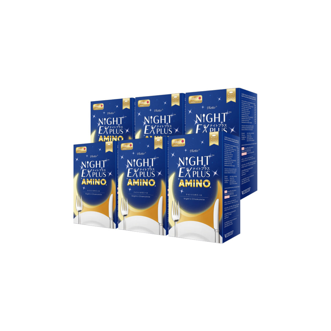 [ซื้อ 3 แถม 3] Tokoyo Night Ex Plus [Amino] | 30 แคปซูล*6 - รวม 180 แคปซูล | รับฟรี วิตามินดริปผิว บลัด ออเร้นจ์ พลัส กล่องใหญ่ 1 กล่อง 30 แคปซูล