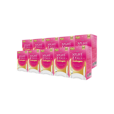 [ซื้อ 5 แถม 5]  สูตรใหม่! Dietto Night Ex Plus Collagen | ไดอะโตะ ไนท์ อีเอ็กซ์ พลัส คอลลาเจน  (ตรา โทโกโยะ) 30 แคปซูล | ダイエット ナイトEXプラス コラーゲン 30錠入り - 10 กล่อง รวม 300 แคปซูล แถมฟรี วีต้าไลฟ์ แอสตาแซนธิน พลัส 60 แคปซูล