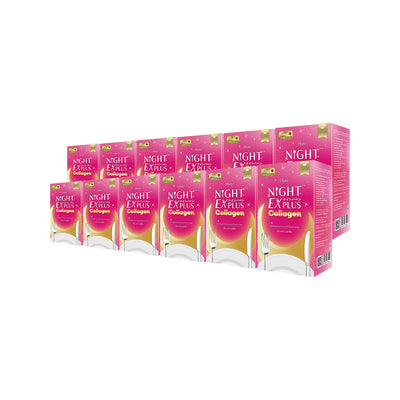 [ซื้อ 6 แถม 6]  สูตรใหม่! Dietto Night Ex Plus Collagen | ไดอะโตะ ไนท์ อีเอ็กซ์ พลัส คอลลาเจน (ตรา โทโกโยะ) 30 แคปซูล | - 12 กล่อง รวม 360 แคปซูล รับฟรี! กัวซาไฟฟ้าบำบัดผิวด้วยหินธรรมชาติ