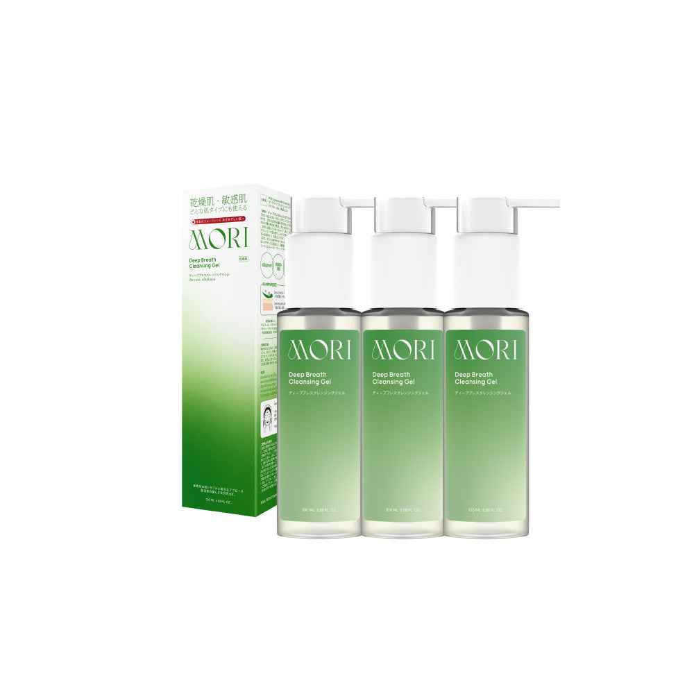 [เซตเคลียร์หน้าใส 3 ชิ้นสุดคุ้ม!!] MORI Deep Breath Cleansing Gel | โมริ ดีพ เบรธ คลีนซิ่งเจล | モリ ディープブレスクレンジングジェル