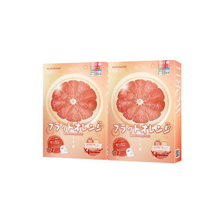 [ซื้อ 2 ชิ้นถูกกว่า] MORI 7 Mins Blood Orange Mask | โมริ มาส์กส้มสีเลือด 7 นาที | モリ ブラッドオレンジマスク 1 กล่อง 5 ชิ้น