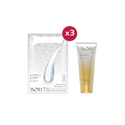 [คู่หูผิวสะอาดผุดผ่อง]  MORI Retinol Ultra Firming Facial Cleanser | โมริ เรตินอล อัลตร้า เฟิร์มมิ่ง คลีนเซอร์ 100 g. - 1 ชิ้น + MORI 7mins brightening mask | โมริ มาสก์ 7 นาที สูตรผิวกระจ่างใส - 3 ชิ้น